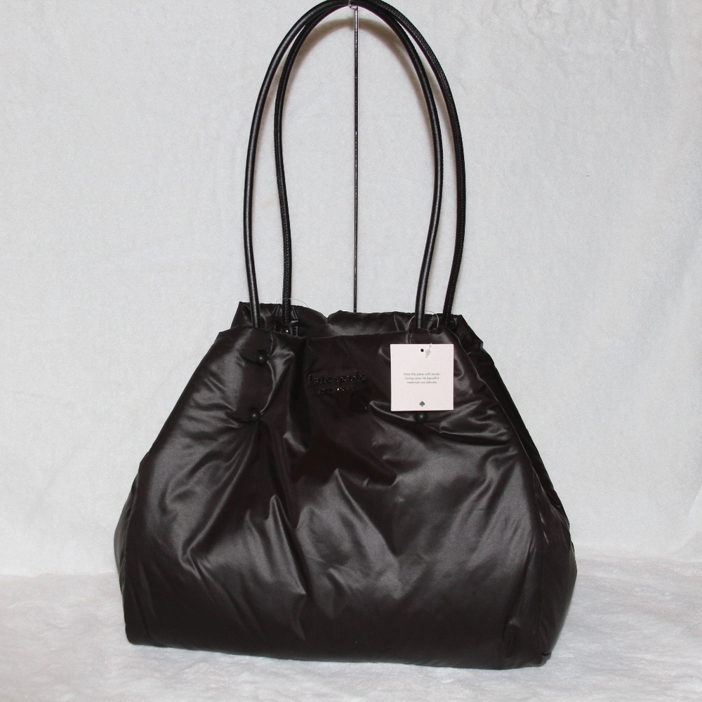 KATE SPADE Everything Puffy Large Tote Shoulder Bag Black Purse NWT
